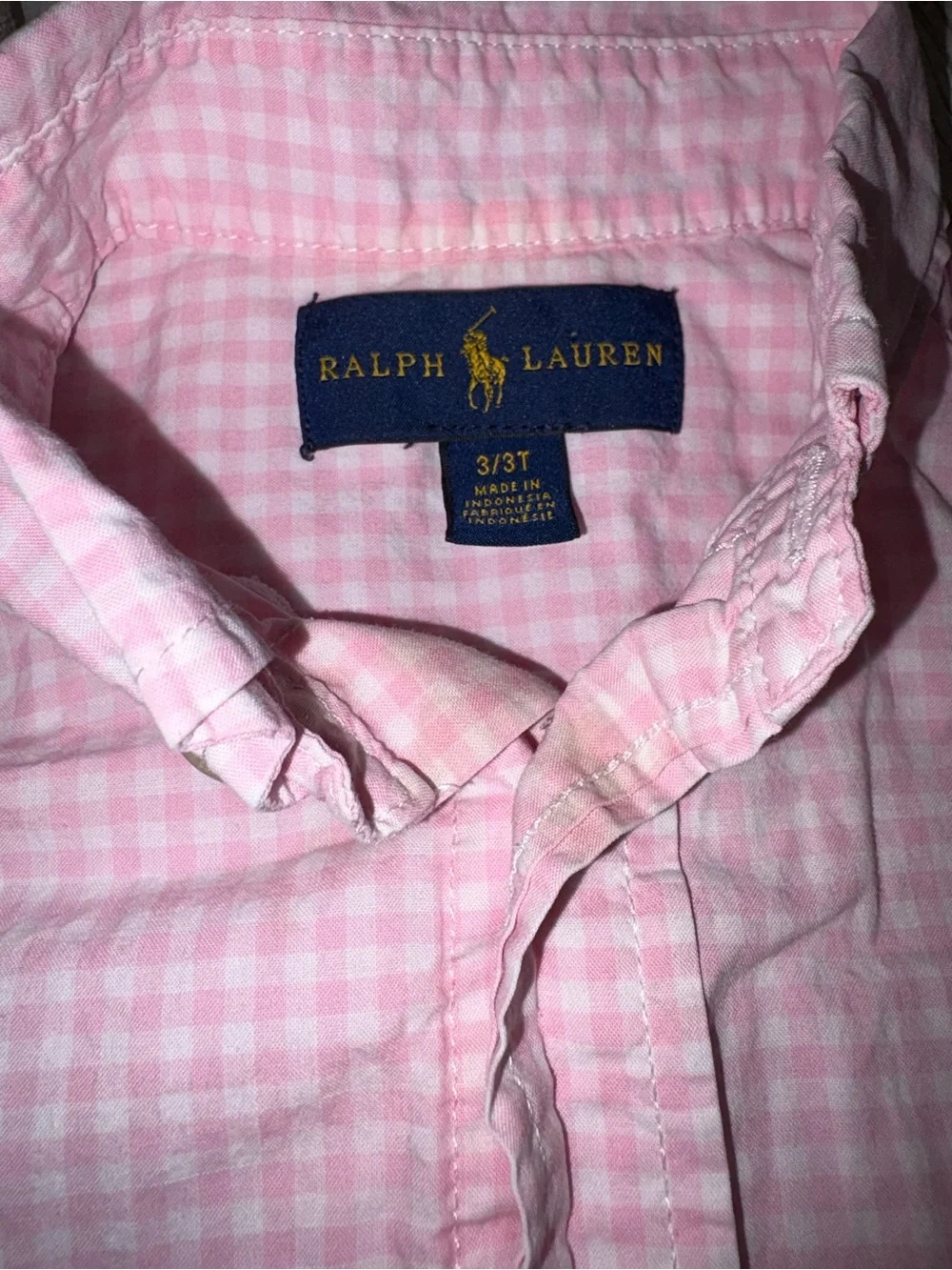 Ralph Lauren Pink Gingham Button-Down Shirt